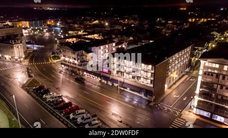 Hampton Beach Nacht Luftaufnahme NH USA Stockfoto