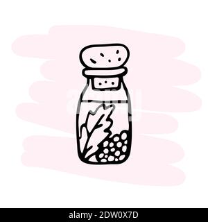 Vektor Stock Illustration einer Öl Tinktur Flasche. Kosmetologie und Spa-Behandlungen, Aromatherapie, alternative Medizin. Stock Vektor