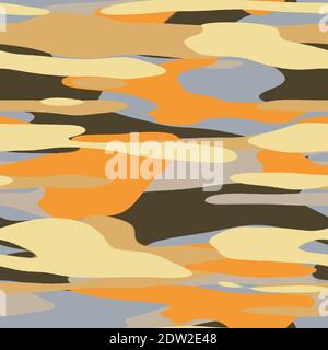 Nahtloses, unifarbenes, flaches Camo-Digitalmuster Stockfoto