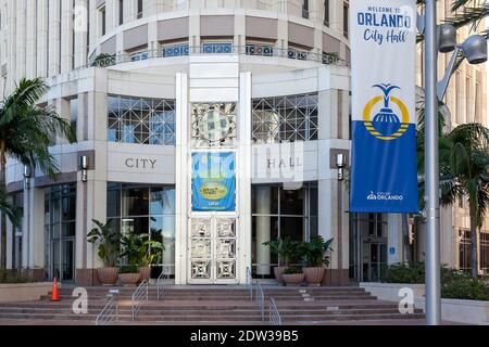 Orlando, Florida, USA - 20. Januar 2020: Außenansicht des Orlando City Hall in Orlando, Florida, USA Stockfoto