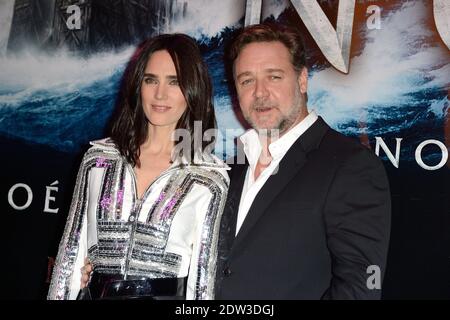 Jennifer Connelly und Russell Crowe bei der Premiere des Films Noah (Noe) im Cinema Gaumont Champs Elysees in Paris, Frankreich am 1. April 2014. Foto von Nicolas Briquet/ABACAPRESS.COM Stockfoto