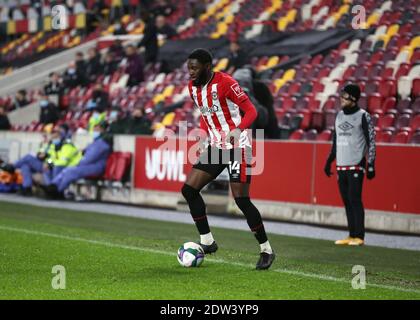 Brentford Community Stadium, London, Großbritannien. Dezember 2020. English Football League Cup Football, Carabao Cup, Brentford FC versus Newcastle United; Josh Dasilva of Brentford Credit: Action Plus Sports/Alamy Live News Stockfoto