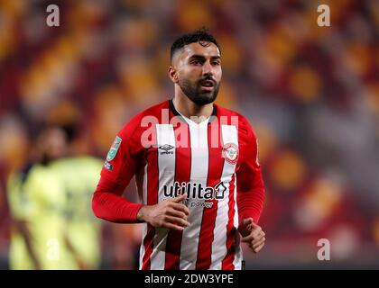 Brentford Community Stadium, London, Großbritannien. Dezember 2020. English Football League Cup Football, Carabao Cup, Brentford FC versus Newcastle United; Saman Ghoddos of Brentford Kredit: Action Plus Sports/Alamy Live News Stockfoto