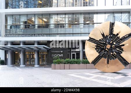 Eingang zur Bank of America Plaza in Charlotte, North Carolina, USA. Stockfoto