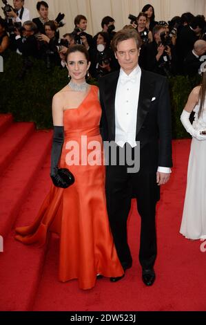 Livia Giuggioli und Colin Firth besuchen das Metropolitan Museum of Art's Costume Institute Benefit und feiern die Eröffnung der Ausstellung "Charles James: Beyond Fashion" und des neuen Anna Wintour Costume Center am 5. Mai 2014. Foto von Briquet - Douliery /ABACAUSA.COM Stockfoto