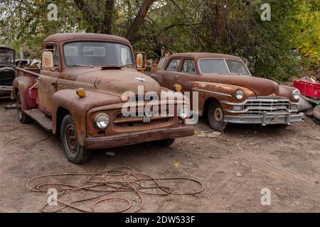 Liquidation eines Autoschrottplatzes in Albuquerque, New Mexico Stockfoto