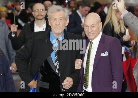 Sir Ian McKellen; Patrick Stewart nimmt an der UK-Premiere von 'X-Men: Days of Future Past' am 12. Mai 2014 auf dem Odeon Leicester Square in London Teil. Foto von Cyril Villemain/ABACAPRESS.COM Stockfoto