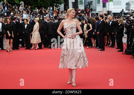 Nadja Auermann auf dem roten Teppich der Grace De Monaco Vorführung und Eröffnungszeremonie im Palais des Festivals in Cannes, Frankreich am 14. Mai 2014 im Rahmen der 67. Filmfestspiele von Cannes. Foto von Aurore Marechal/ABACAPRESS.COM Stockfoto