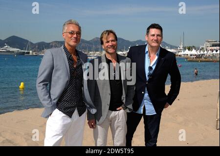 Martin Kemp, Tony Hadley, Steve Norman vom Spandau Ballet posiert für den neuen Film Soul Boys of the Western World in Cannes, Frankreich am 16. Mai 2014. Foto von Alban WytersABACAPRESS.COM Stockfoto