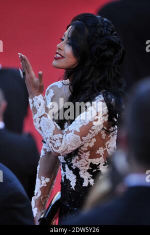Ayem Nour Ankunft bei Dragon 2 Vorführung im Palais des Festivals in Cannes, Frankreich am 16. Mai 2014, im Rahmen der 67. Cannes Film Festival. Foto von Aurore Marechal/ABACAPRESS.COM Stockfoto