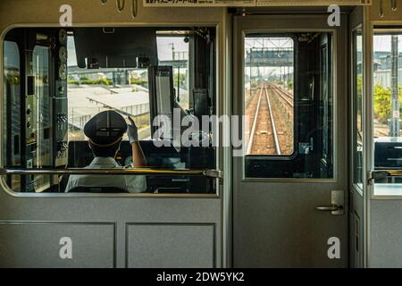 Japanische Lokführer in Hamamatsu, Japan Stockfoto