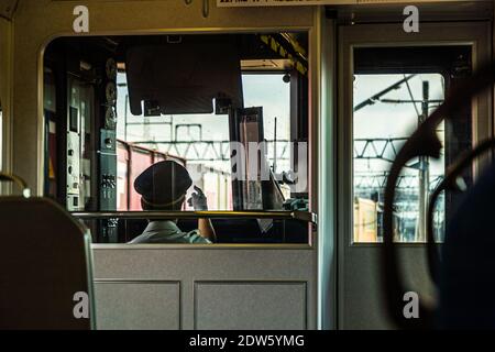 Japanische Lokführer in Hamamatsu, Japan Stockfoto