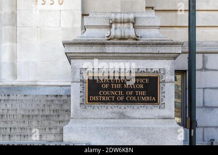 Der Eingang zum John A. Wilson Building Stockfoto