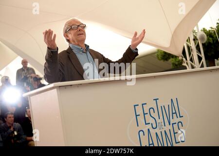 Ken Loach posiert bei der Fotozelle für den Film Jimmy’s Hall, der am 22. Mai 2014 im Palais des Festivals im Rahmen der 67. Filmfestspiele von Cannes in Cannes, Frankreich, stattfand. Foto von Lionel Hahn/ABACAPRESS.COM Stockfoto