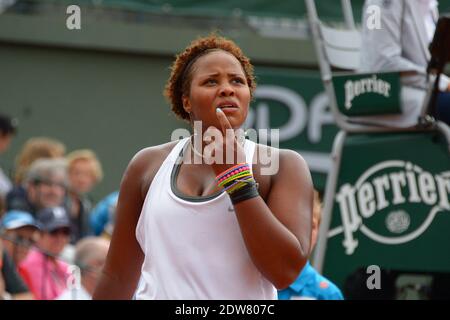 Taylor Townsend aus den USA spielt in der dritten Runde der French Tennis Open 2014 im Roland-Garros Stadion, Paris, Frankreich am 30. Mai 2014. Foto von Henri Szwarc/ABACAPRESS.COM Stockfoto