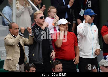 Boris Becker nimmt am 1. Juni 2014 an den Roland Garros French Tennis Open 2014 - Day Ten in Roland Garros in Paris Teil. Foto von Laurent Zabulon/ABACAPRESS.COM Stockfoto