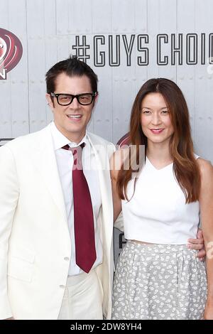 Die Schauspieler Johnny Knoxville (L) und Naomi Nelson besuchen am 7. Juni 2014 die „Guys Choice 2014“ von Spike TV in den Sony Pictures Studios in Culver City, Los Angeles, CA. Foto von Julian Da Costa/ABACAPRESS.COM Stockfoto