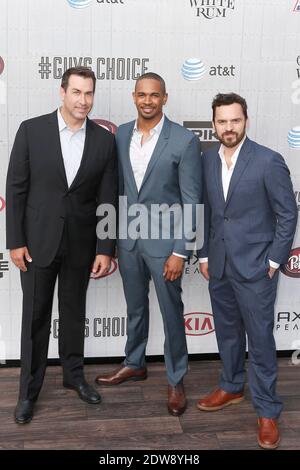 Die Schauspieler Rob Riggle, Damon Wayans Jr. und Jake Johnson nehmen am 7. Juni 2014 an der „Guys Choice 2014“ von Spike TV in den Sony Pictures Studios in Culver City, Los Angeles, CA, Teil. Foto von Julian Da Costa/ABACAPRESS.COM Stockfoto