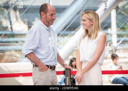 Emily Wickersham, Miguel Ferrer von "NCSI" posiert während einer Fotoschau beim 54. Monte Carlo TV Festival in Monte Carlo, Monaco am 10. Juni 2014. Foto von Marco Piovanotto/ABACAPRESS.COM Stockfoto