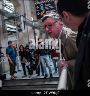 Manifestation des cheminots A la Gare d'Austerlitz, Paris, Frankreich le 18 Juin 2014. Des usagers de la SNCF crient leur colere au 8eme jour de la greve. Foto von renaud Khan/ABACAPRESS.COM Stockfoto