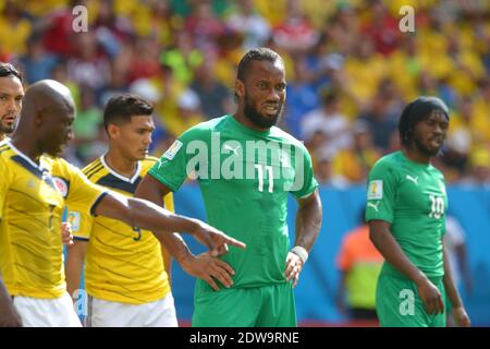 Didier Drogba von der Elfenbeinküste während der Fußball-Weltmeisterschaft 2014 erste Runde des Gruppe-D-Spiels Kolumbien gegen die Elfenbeinküste im Nationalstadion Brasilia, Brasilien, am 19. Juni 2014. Kolumbien gewann 2:1. Foto von Henri Szwarc/ABACAPRESS.COM Stockfoto