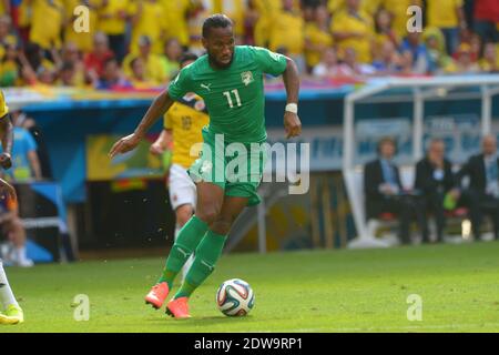 Didier Drogba von der Elfenbeinküste während der Fußball-Weltmeisterschaft 2014 erste Runde des Gruppe-D-Spiels Kolumbien gegen die Elfenbeinküste im Nationalstadion Brasilia, Brasilien, am 19. Juni 2014. Kolumbien gewann 2:1. Foto von Henri Szwarc/ABACAPRESS.COM Stockfoto