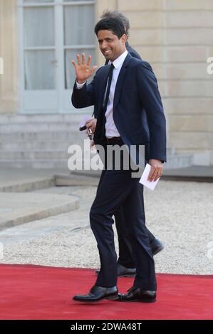 Paris der heilige deutsche Präsident Nasser Al Khelaifi kommt am 23. Juni 2014 zu einem offiziellen Abendessen für den Emir von Katar Scheich Tamim bin Hamad bin Khalifa Al Thani im Elysee Palast in Paris, Frankreich. Foto von Ammar Abd Rabbo/ABACAPRESS.COM Stockfoto