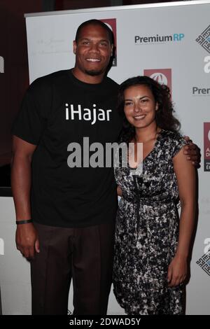 Tarik Abdul-Wahad und Anais Baydemir bei der Vorstellung von La Pierre Intelligente : IHajar von Tarik Abdul-Wahad in der Lieu Prive in Paris, Frankreich, am 26. Juni 2014 statt. Foto von Audrey Poree/ABACAPRESS.COM Stockfoto