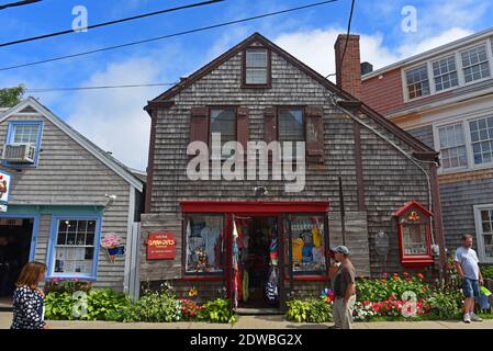 Historische Galerie auf Bearskin Neck in der Innenstadt von Rockport, Massachusetts, USA. Stockfoto