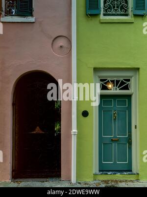 Türen, Historisches Viertel, Charleston, South Carolina Stockfoto