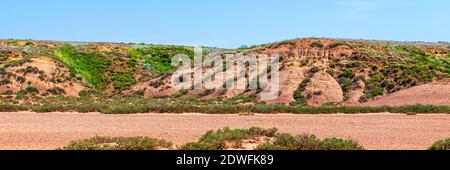 Landschaft mit trockenen geknackt takir Boden in Halbwüste in Russland Stockfoto