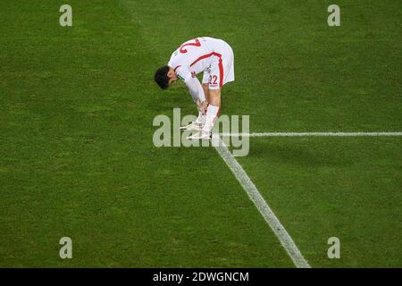 Köln, Deutschland. Dezember 2020. Fußball: DFB-Pokal, 1. FC Köln - VfL Osnabrück, 2. Runde im RheinEnergieStadion: Der Kölner Jorge Meré beugt sich. Quelle: Frederic Scheidemann/Getty Images Europe/Pool/dpa/Alamy Live News Stockfoto