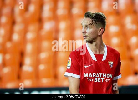 Luuk de Jong von Sevilla während der spanischen Meisterschaft La Liga Fußball mach zwischen Valencia CF und Sevilla FC on 22 Dez / lm Stockfoto