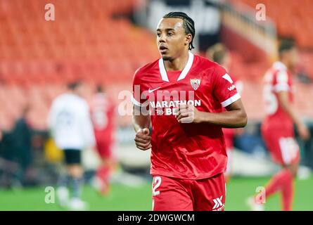 Jules Kounde von Sevilla während der spanischen Meisterschaft La Liga Fußball mach zwischen Valencia CF und Sevilla FC am 22 Dez / lm Stockfoto