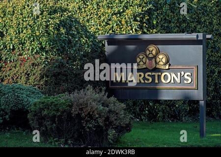 Datei-Foto vom 15/10/20 von Marston's Brewery in Burton Upon Trent, Staffordshire. Der Pub-Betreiber Marston's übernimmt den Betrieb von rund 150 Pubs in Wales von SA Brain und sichert dabei bis zu 1,300 Arbeitsplätze. Stockfoto