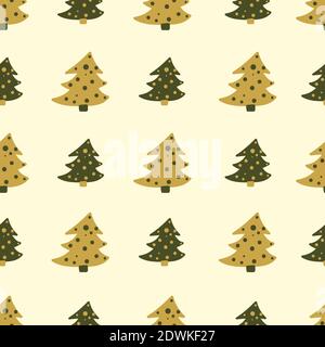 weihnachten Fichten Bäume nahtlose Vektor-Muster Stock Vektor