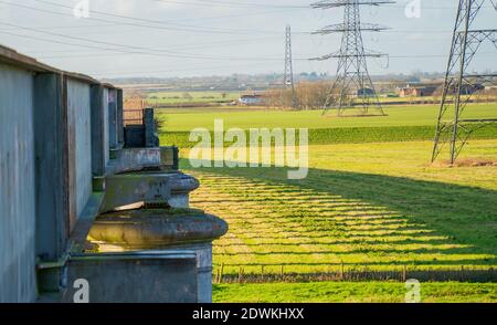 Fledborough Viaduct, River Trent, verlassene Eisenbahn, Viaduct, Graffiti-Brücke, ehemalige Eisenbahn, Viaduct, Teil des nationalen Radweges, West Side. Stockfoto