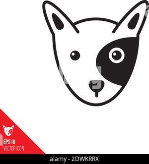 Cute Bull Terrier Kopf Vektor-Symbol Stock Vektor