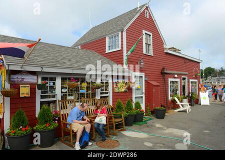 Historische Galerie auf Bearskin Neck in der Innenstadt von Rockport, Massachusetts, USA. Stockfoto