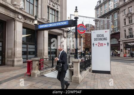 Oxford Circus Underground, London, während der Pandemie von Covid 19 Stockfoto