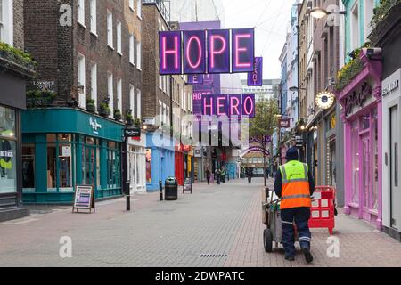 Carnaby Street, London, während der Coronavirus-Einschränkungen Stockfoto