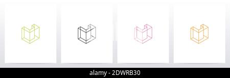 Kubisches Drahtmodell Buchstabe Logo Design J Stock Vektor