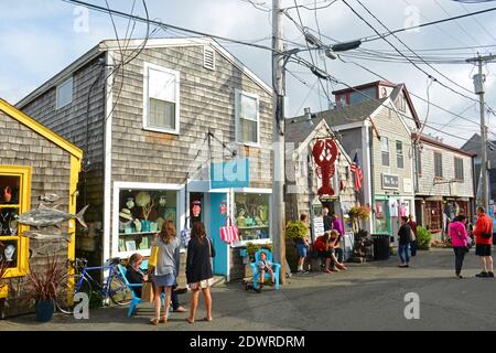 Historische Galerie auf Bearskin Neck in der Innenstadt von Rockport, Massachusetts, USA. Stockfoto