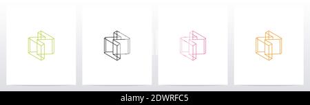 Kubischer Drahtrahmen Buchstabe Logo Design Z Stock Vektor