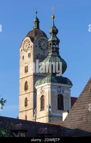 Frauenbergkirche und Nikolauskirche, Krems-Stein, Wachau NÖ, Österreich Stockfoto