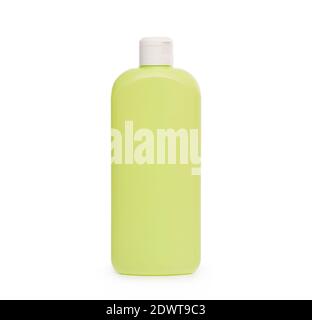 Plastikflasche für Shampoo isoliert auf weißem Hintergrund Stockfoto