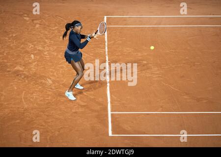 Der amerikanische Tennisspieler Cori Gauff spielt beim French Open 2020, Paris, Frankreich, Europa. Tennis - Französisch Open 2020 - Grand Slam - Ro Stockfoto