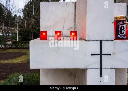 In Erinnerung an die antikommunistische Revolution von 1989 und die Menschen, die starben, Craiova, Rumänien, EU. Stockfoto