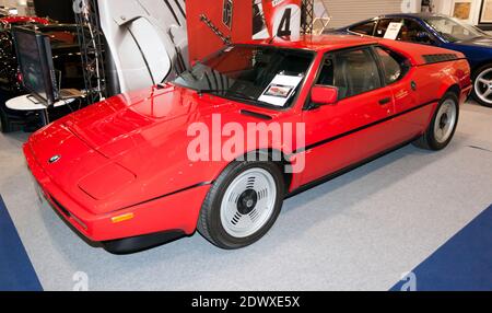 A Red, 1980, BMW M1, ausgestellt auf der London Classic Car Show 2016 Stockfoto