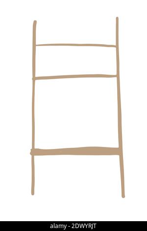 Handgezeichnete Illustration mit Wohndekor-Elementen im Boho-Stil. Stockfoto